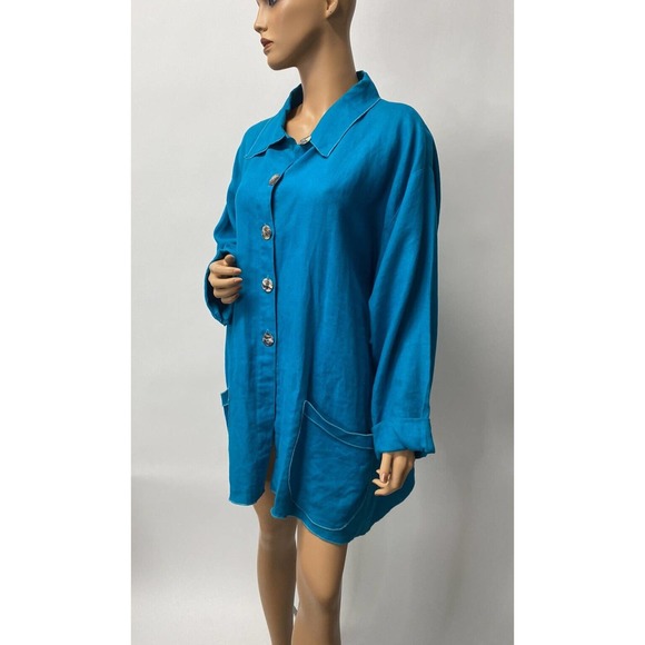 lights jacket size 3X what's up made in USA Caribbean blue color - Picture 6 of 10